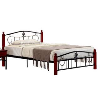 Kondela Kovová posteľ s roštom 140x200 MAGENTA P1 poškodený tovar, značky Kondela