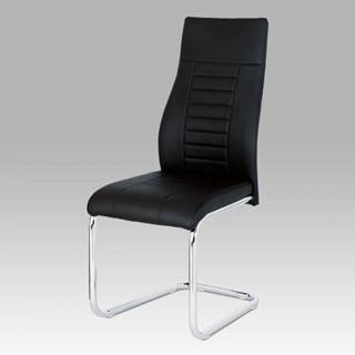 AUTRONIC HC-955 BK jedálenská stolička, čierna koženka / chrom