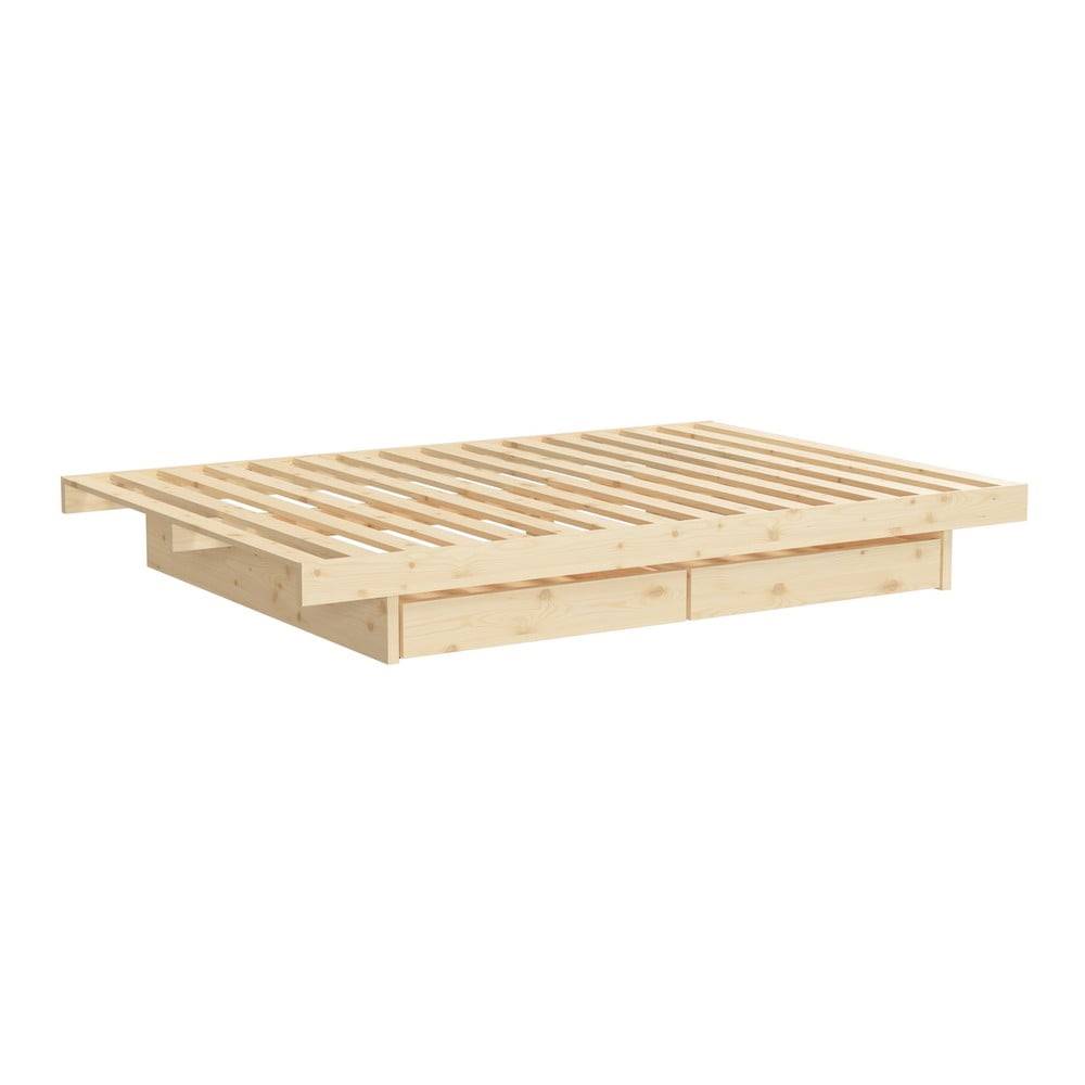 Karup Design Dvojlôžková posteľ z borovicového dreva s úložným priestorom  Kanso, 140 x 200 cm, značky Karup Design