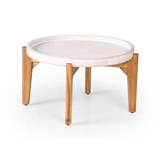 Záhradný stolík s ružovou betónovou doskou Bonami Selection Bari, ø 70 cm