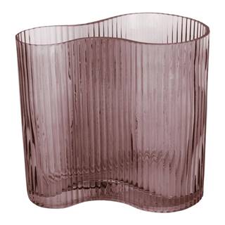 PT LIVING Hnedá sklenená váza  Wave, výška 18 cm, značky PT LIVING