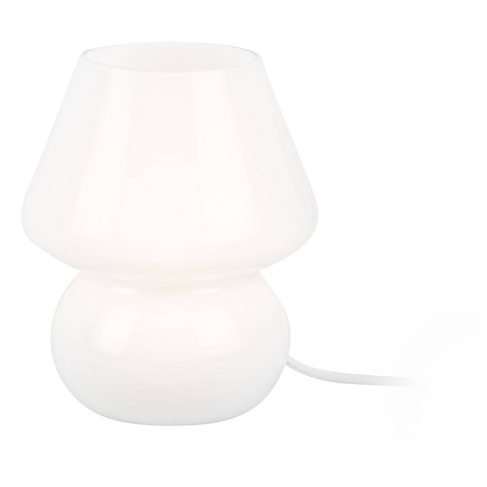 Leitmotiv Biela sklenená stolová lampa  Glass, výška 18 cm, značky Leitmotiv