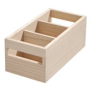 Úložný box z dreva paulownia iDesign Wood Handled, 12,7 x 25,4 cm