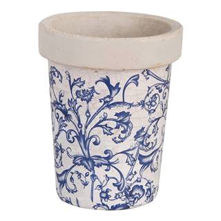 Modro-biely keramický kvetináč Esschert Design