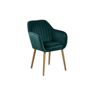 Zelená jedálenská stolička s drevenou podnožou Bonami Essentials Emilia