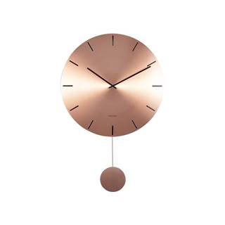 Karlsson Nástenné kyvadlové hodiny v medenej farbe  Impressive, ø 47 cm, značky Karlsson