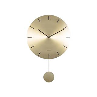 Karlsson Nástenné kyvadlové hodiny v zlatej farbe  Impressive, ø 47 cm, značky Karlsson