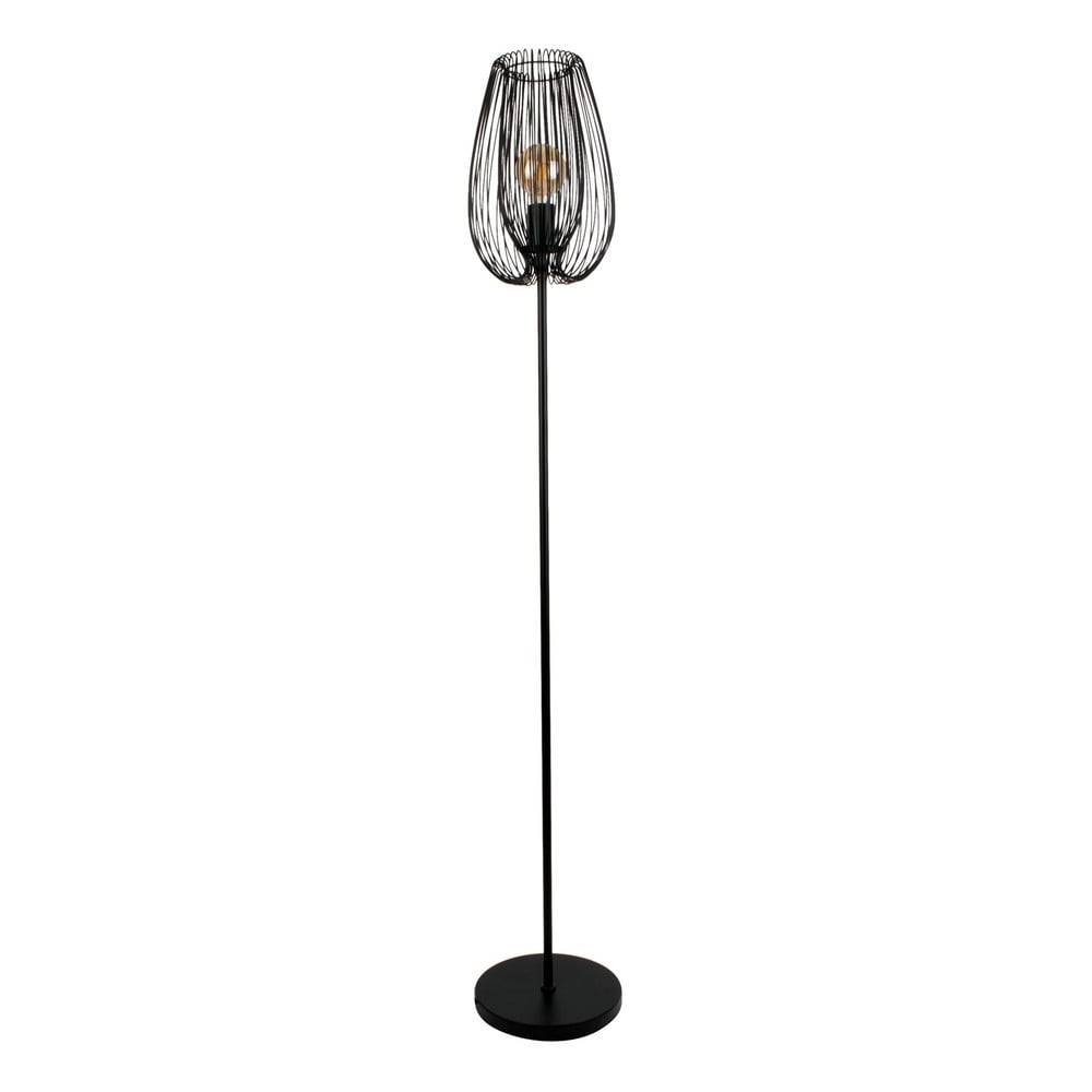 Leitmotiv Čierna stojacia lampa  Lucid, výška 150 cm, značky Leitmotiv