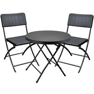 MERKURY MARKET Sada okrúhly stôl +2 stoličky čierna, značky MERKURY MARKET