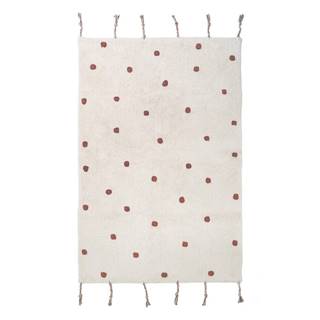 Béžovo-červený ručne vyrobený koberec z bavlny Nattiot Numi, 100 x 150 cm