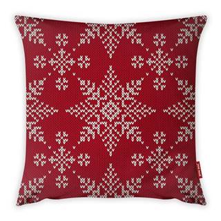 Vitaus Obliečka na vankúš  Christmas Period Red Snowflakes Pattern, 43 x 43 cm, značky Vitaus