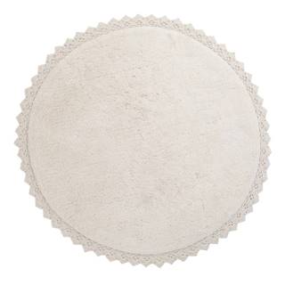 Nattiot Krémovobiely ručne vyrobený bavlnený koberec  Perla, ø 110 cm, značky Nattiot