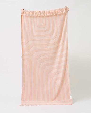 Ružová bavlnená plážová osuška Sunnylife Luxe, 160 x 90 cm
