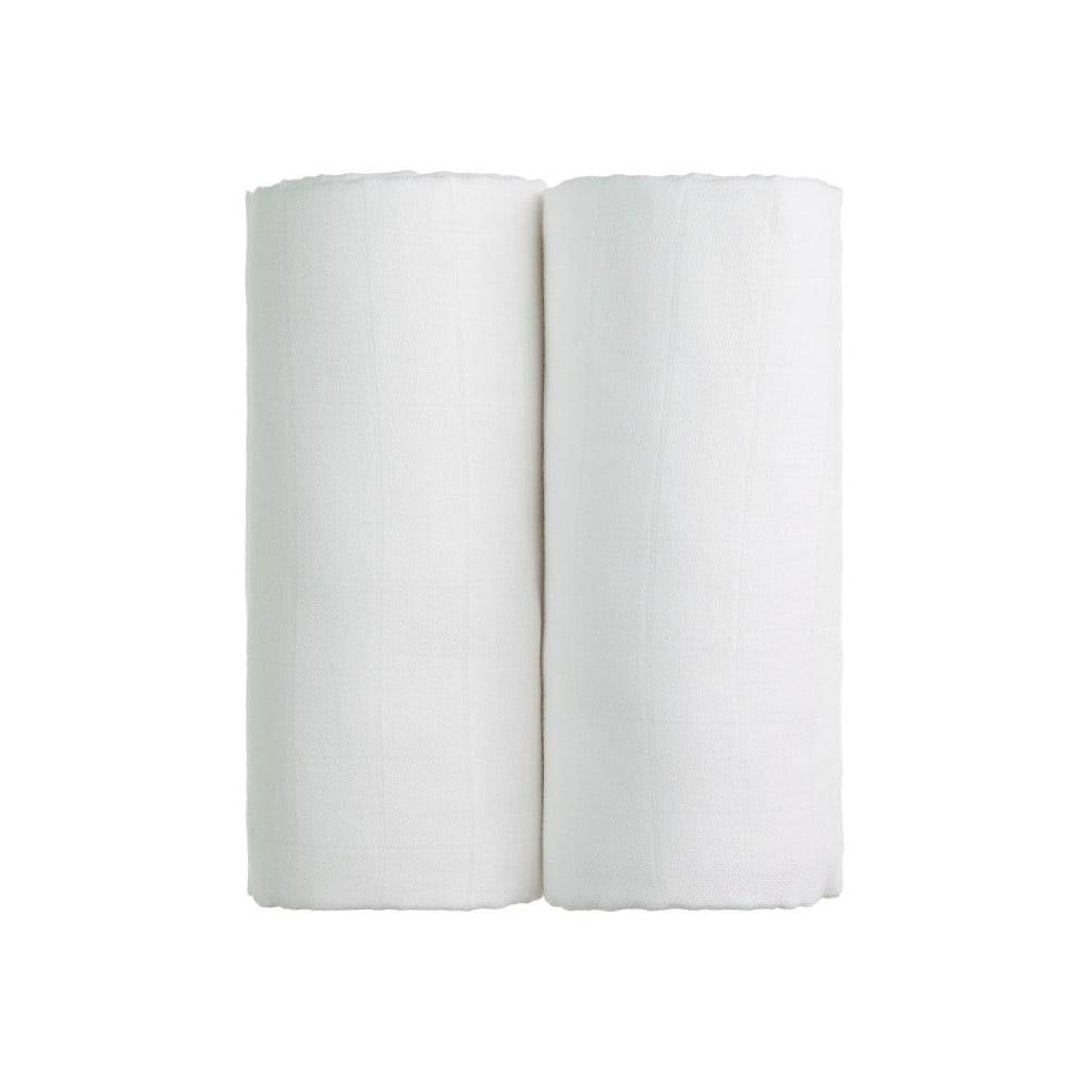 T-TOMI Súprava 2 bielych bavlnených osušiek  Tetra, 90 x 100 cm, značky T-TOMI