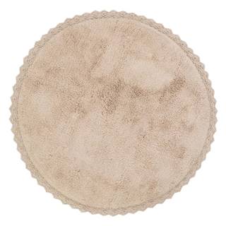 Béžový ručne vyrobený bavlnený koberec Nattiot Perla, ø 110 cm