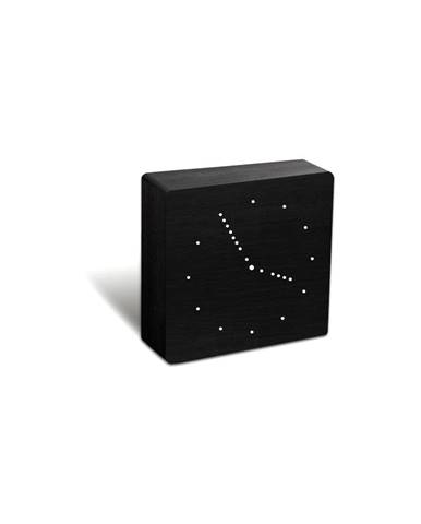 Čierny budík s bielym LED displejom Gingko Analogue Click Clock