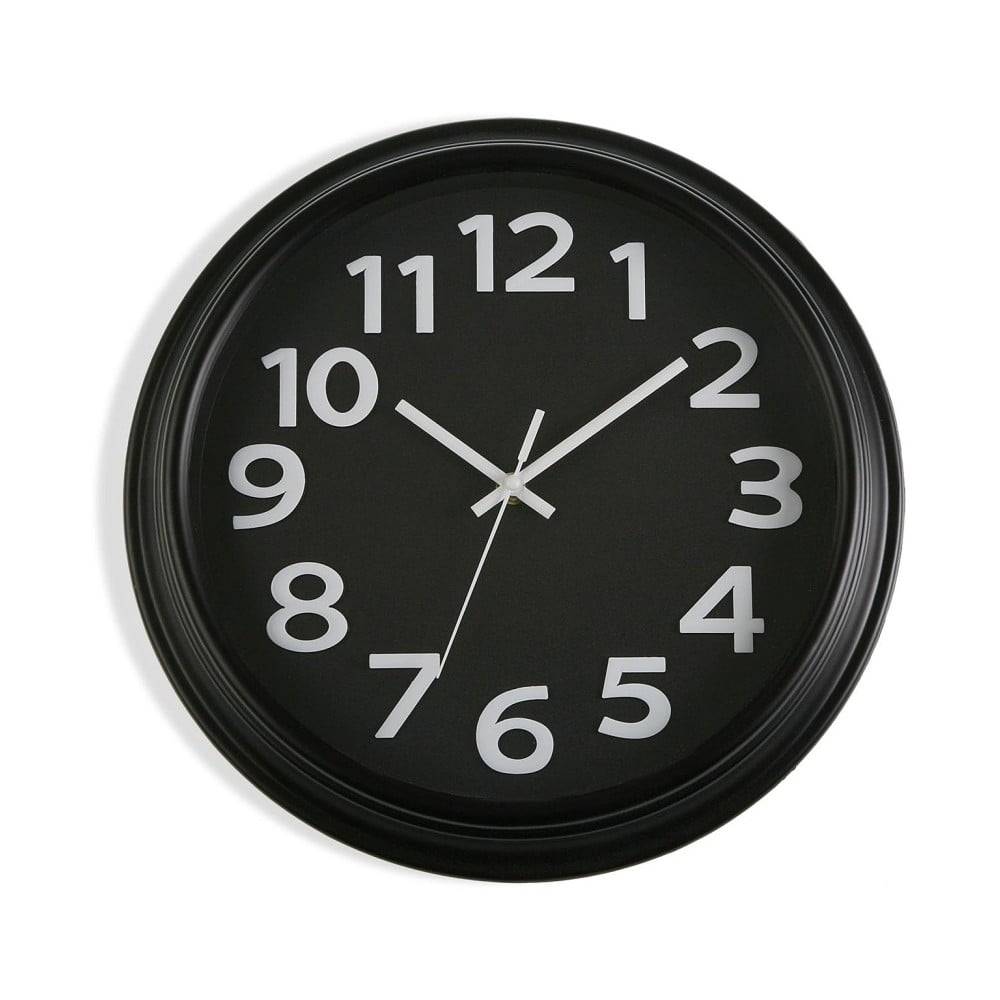 Versa Čierne nástenné hodiny  In Time, ⌀ 32,7 cm, značky Versa