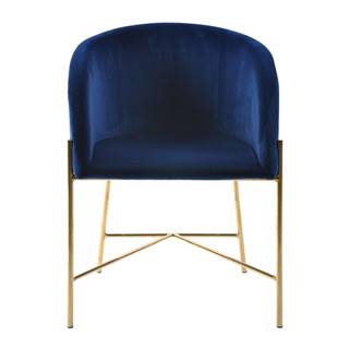 Interstil Tmavomodrá stolička s nohami v zlatej farbe  Nelson, značky Interstil