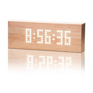 Gingko Svetlohnedý budík s bielym LED displejom  Message Click Clock, značky Gingko