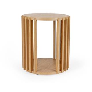 Woodman Odkladací stolík z dubového dreva  Drum, ø 53 cm, značky Woodman