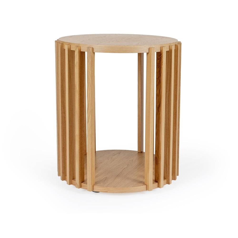 Woodman Odkladací stolík z dubového dreva  Drum, ø 53 cm, značky Woodman