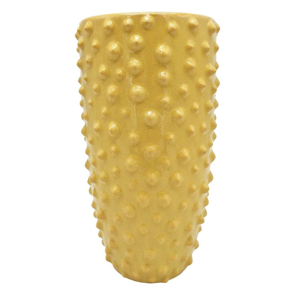 PT LIVING Žltá keramická váza  Spotted, výška 25 cm, značky PT LIVING