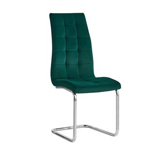 Kondela Jedálenská stolička smaragdová Velvet látka/chróm SALOMA NEW, značky Kondela
