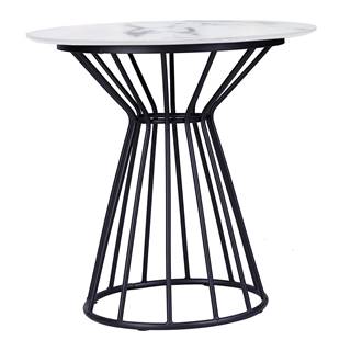 Jedálenský stôl biela/čierna priemer 70 cm TEGAN
