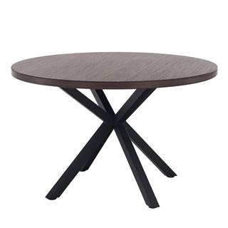 Jedálenský stôl tmavý dub/čierna priemer 120 cm MEDOR