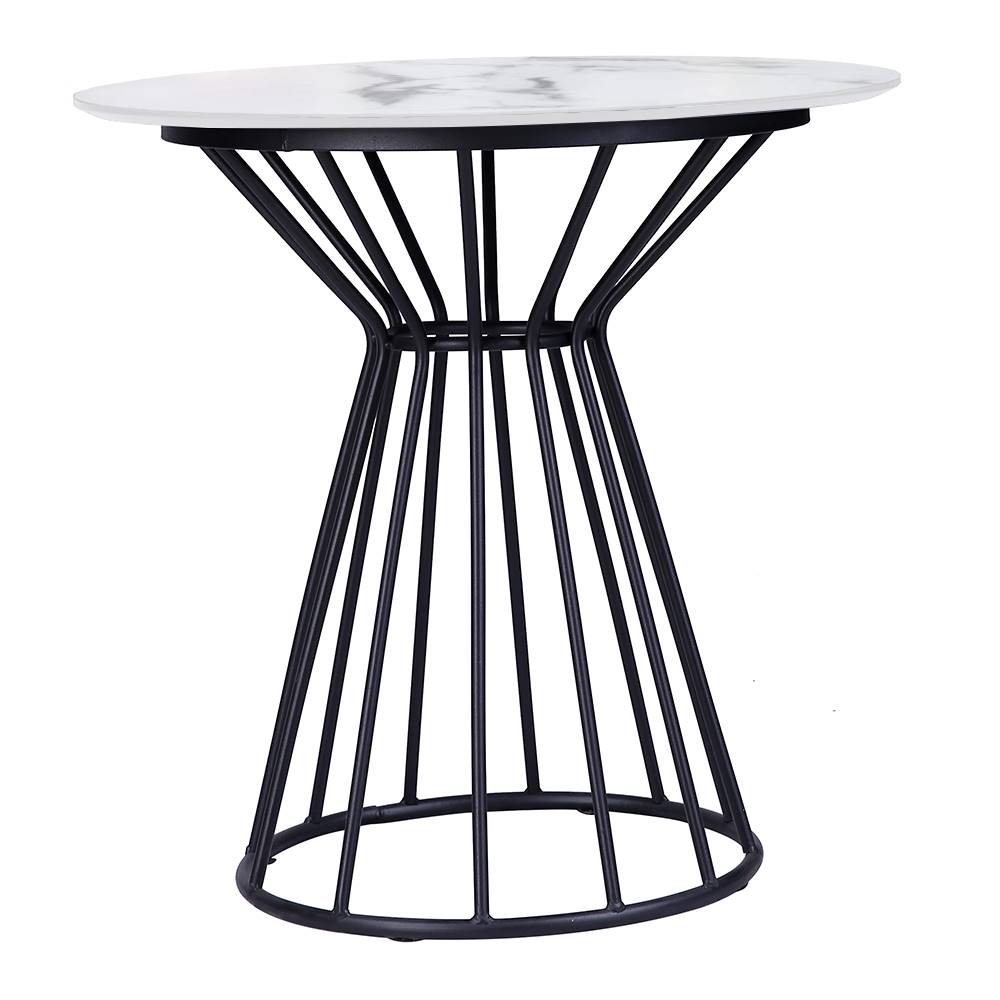 Kondela Jedálenský stôl biela/čierna priemer 70 cm TEGAN, značky Kondela