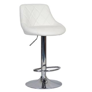 Kondela Barová stolička biela ekokoža/chrómová MARID R2 rozbalený tovar, značky Kondela