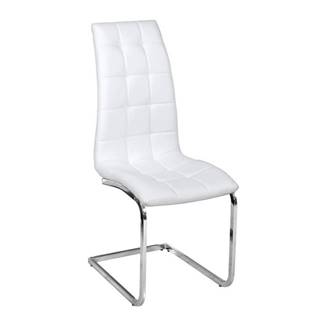 Kondela Jedálenská stolička biela ekokoža chróm DULCIA P1 poškodený tovar, značky Kondela