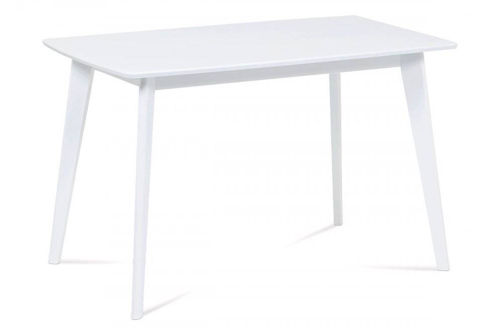 AUTRONIC  AUT-008 WT Jedálenský stôl 120x75x75 cm, masív kaučukovník, biely matný lak, značky AUTRONIC