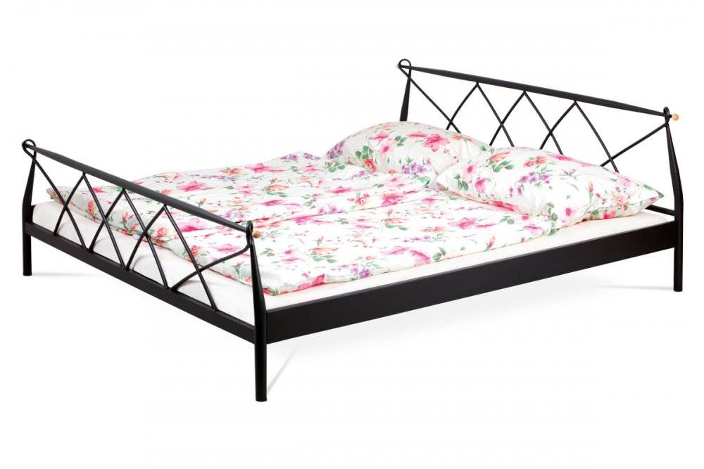 AUTRONIC  BED-1907 BK posteľ dvojlôžková, 180x200, kov matný čierny, značky AUTRONIC
