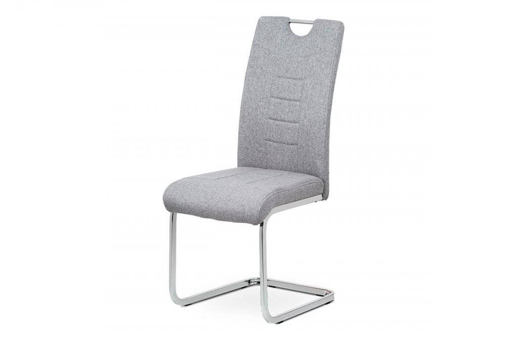 AUTRONIC  DCL-404 SIL2 jedálenská stolička,strieborná látka, kovová podnož chróm, značky AUTRONIC