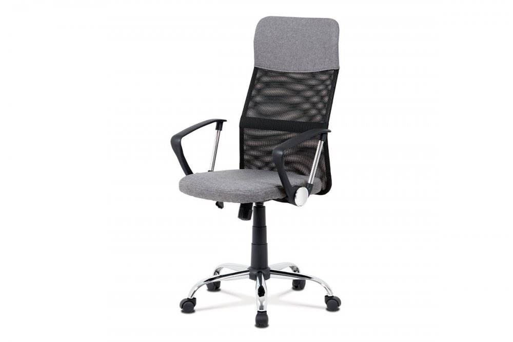 AUTRONIC  KA-V204 GREY kancelárska stolička, šedá látka, čierna MESH, hojdací mech, kríž kovový, značky AUTRONIC