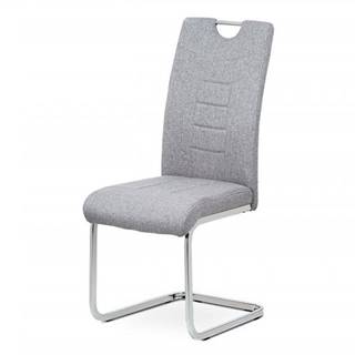 AUTRONIC  DCL-404 SIL2 jedálenská stolička,strieborná látka, kovová podnož chróm, značky AUTRONIC