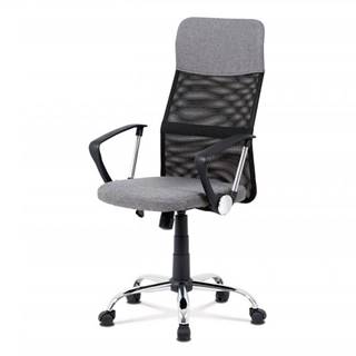 AUTRONIC  KA-V204 GREY kancelárska stolička, šedá látka, čierna MESH, hojdací mech, kríž kovový, značky AUTRONIC