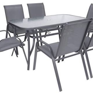Set terasový ANTOINE, 1x stôl, 6x stolicka, ShadowGray