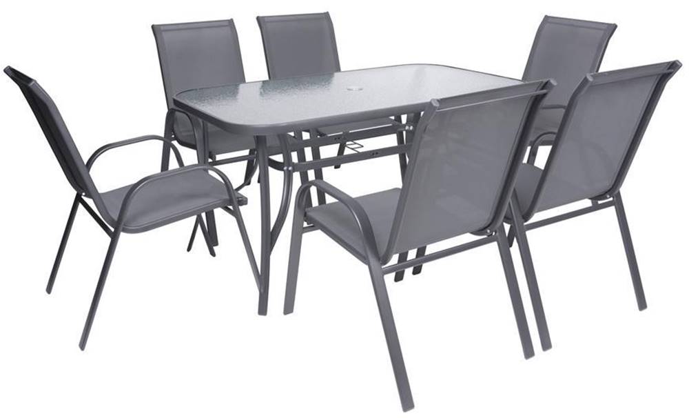 ST LEISURE EQUIPMENT Set terasový ANTOINE, 1x stôl, 6x stolicka, ShadowGray, značky ST LEISURE EQUIPMENT