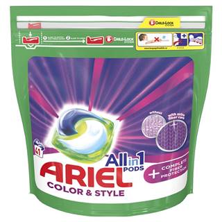 Ariel ARIEL All-in-1 PODS Color&Style Complete Fiber Protection Kapsuly gélové na pranie, 41 praní, značky Ariel