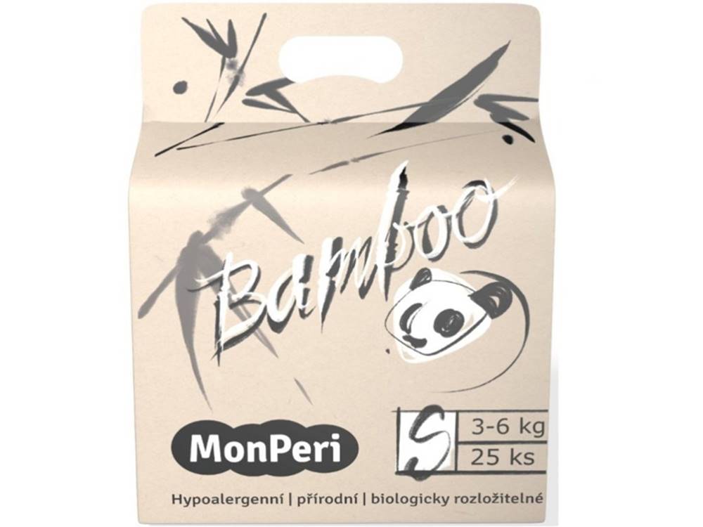 MONPERI  Bamboo Plienky jednorazové eko S (3-6 kg) 25 ks, značky MONPERI