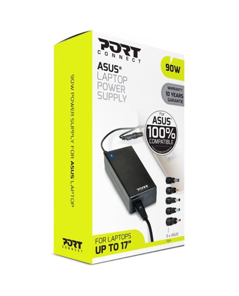 PORT DESIGNS PORT CONNECT ASUS 100% napájecí adaptér k notebooku, 19V, 4,74A, 90W, 5x ASUS konektor, značky PORT DESIGNS