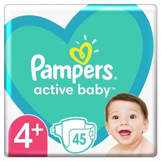 PAMPERS  Active Baby Plienky jednorazové 4+ (10-15 kg) 45 ks, značky PAMPERS