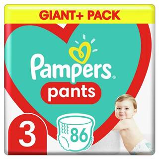 PAMPERS  Pants Nohavičky plienkové jednorazové 3 (6-11 kg) 86 ks - GIANT+ PACK, značky PAMPERS