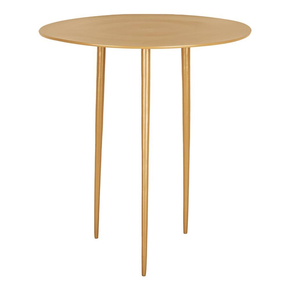 Leitmotiv Horčicovožltý kovový odkladací stolík  Supreme, ø 42,5 cm, značky Leitmotiv
