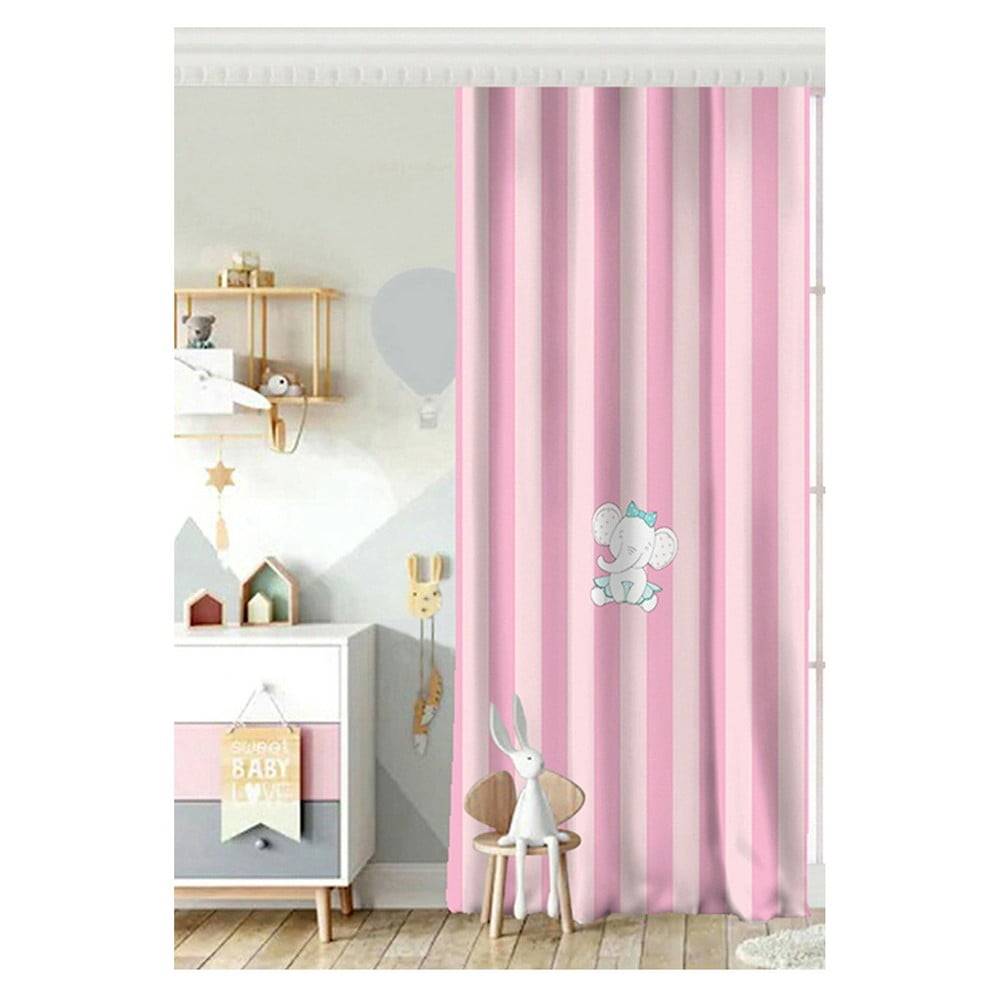 Minimalist Home World Ružový záves s prímesou bavlny , 140 x 260 cm, značky Minimalist Home World