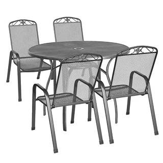MERKURY MARKET Sada kovového nábytku guľatý stôl + 4 stoličky, značky MERKURY MARKET