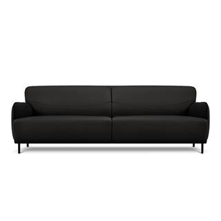 Čierna kožená pohovka Windsor & Co Sofas Neso, 235 x 90 cm