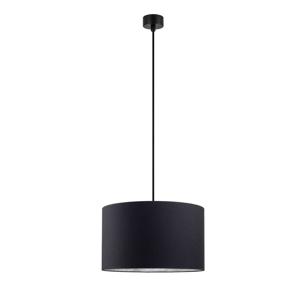 Sotto Luce Čierne stropné svietidlo s vnútrajškom v striebornej farbe  Mika, ∅ 40 cm, značky Sotto Luce